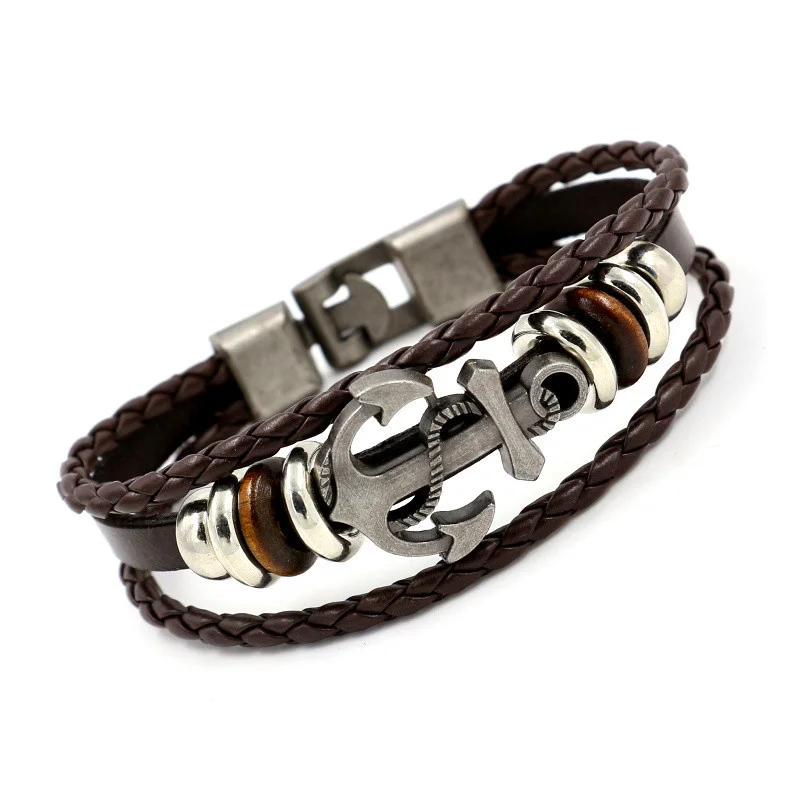 Anchor Leather Bracelet、、URBENIE