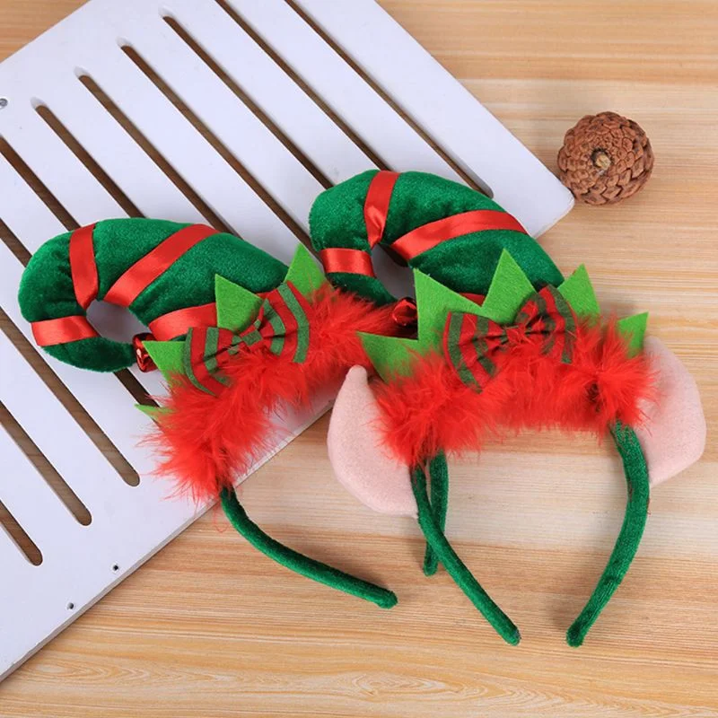 Children Adult Christmas Santa Elf Hat Hair Hoop Headband Accessories-elleschic