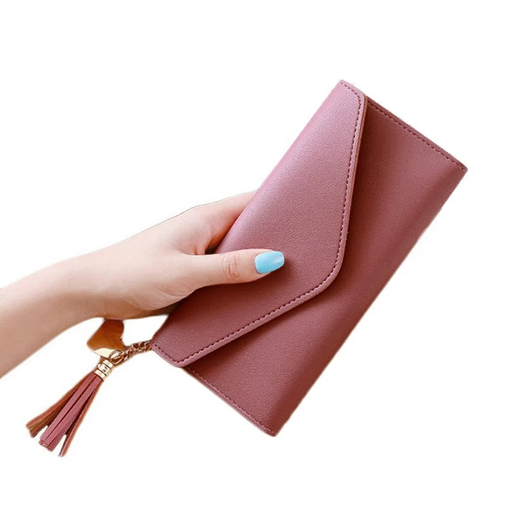 Women Wallets Small Leather Purse Women Tassel Card Bags For Women 2020 Female Purse Money PU Zipper Clip Daily Lady Wallet