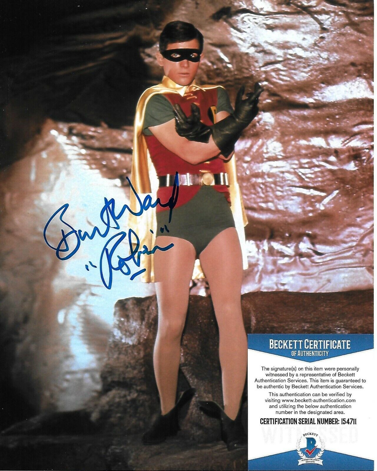 Burt Ward Batman & Robin Original Autographed 8x10 Photo Poster painting w/Beckett COA #2