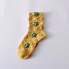 Fashion 3D Jacquard Flower Medium Height Women Socks 10 Pairs