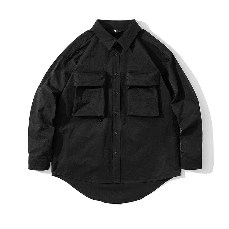 Work Shirts Multi-Pocket Workwear Shirt Vintage Outdoor Camping