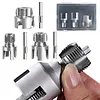 Water Pipe Wrench Thread for 1/2 & 3/4 & 1 Inch PVC/Plastic Pipes Drill Driven Plumbing Repair Kit Pipe Thread Cutting Tool Compatible for Electric Drill