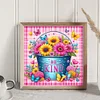 (US Only)Flower in Bucket Printed Cross Stitch Kit 45x45cm DIY 11CT Thread Art Needlework