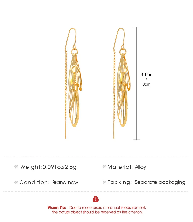 Long Wing Stud Earrings