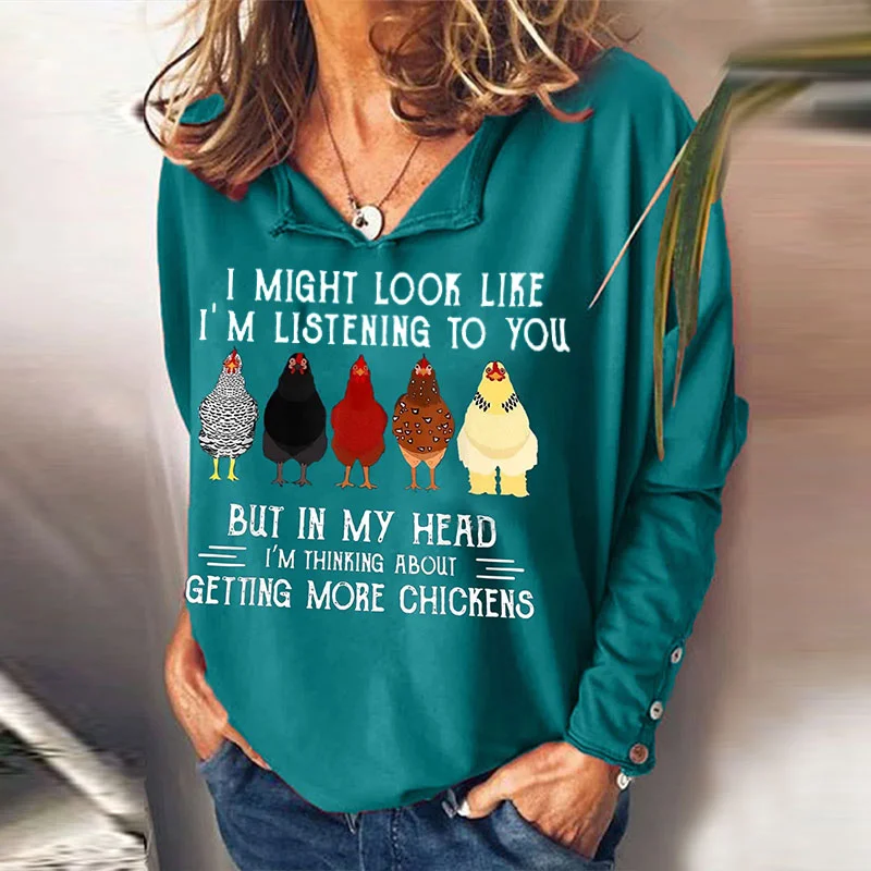 I Might Look Like I'm Listening To You But In My Head Print T-shirt