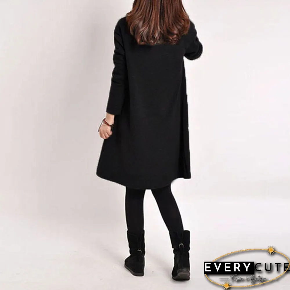 New Fashions Womens Loose Long Sleeve Top Blouse T-Shirt Tunic Mini Maxi Dress Kaftan