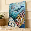 DIY Pearl Painting Ocean Sharks for Home Wall Decor with Frame(40x30cm)