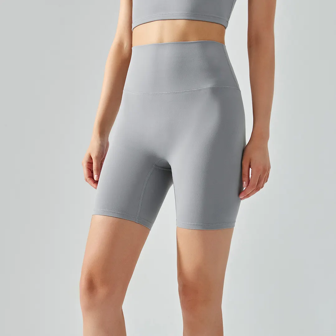Shop women's naked feel eco skin friendly sustainable breathable smooth washable stretchable gym wear biker shorts online on Hergymclothing Rhino Gray