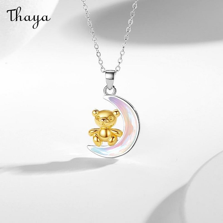 Thaya 925 Silver  Cute Bear  Necklace
