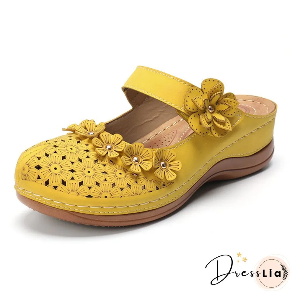 New Arrival Women Vintage Style Sandals Flats Shoes Summer Casual Shoes Retro Shoes Breathable Shoes