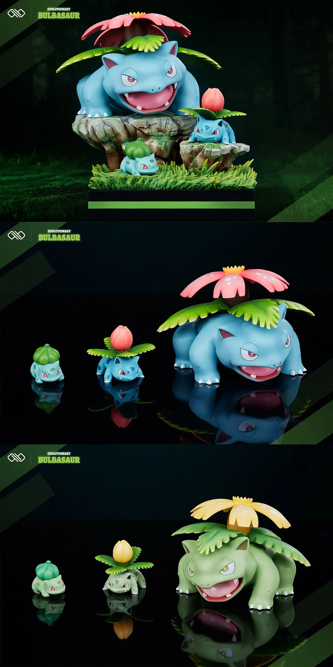 1/20 Scale World Zukan Evolution of Bulbasaur Set - Pokemon Resin Statue -  MZ Studio [Pre-Order]