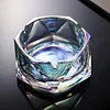 Beautifully Geometric Glass Ashtray Windproof and dustproof Cigar Ashtray Multiple Colors Indoor Outdoor Practical