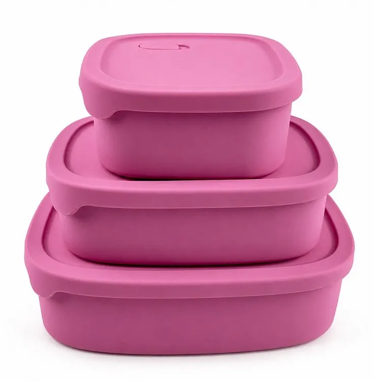 3-Piece Divided Silicone Bento Box Set