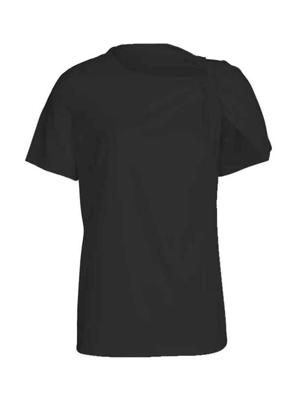 Original Irregularity Solid T-Shirts Tops