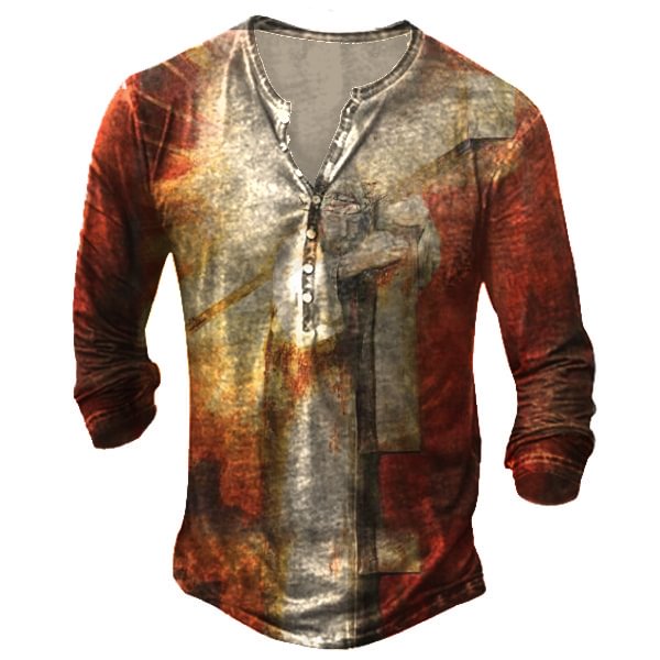 Men's Outdoor Faith Long Sleeve Fit Round Neck T-shirt-Compassnice®