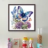 Flowers Butterfly-Full Embroidery 3 strands 11CT Stamped Cross Stitch-40*40CM
