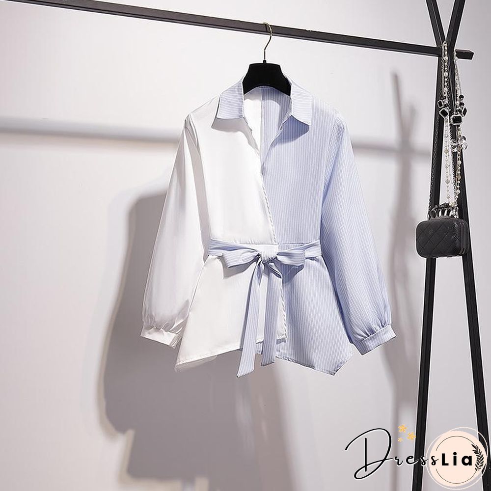 Fashion Patchwork Blouse+Denim Shorts P11619