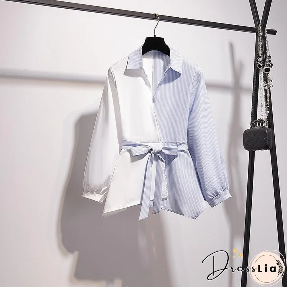 Fashion Patchwork Blouse+Denim Shorts P11619