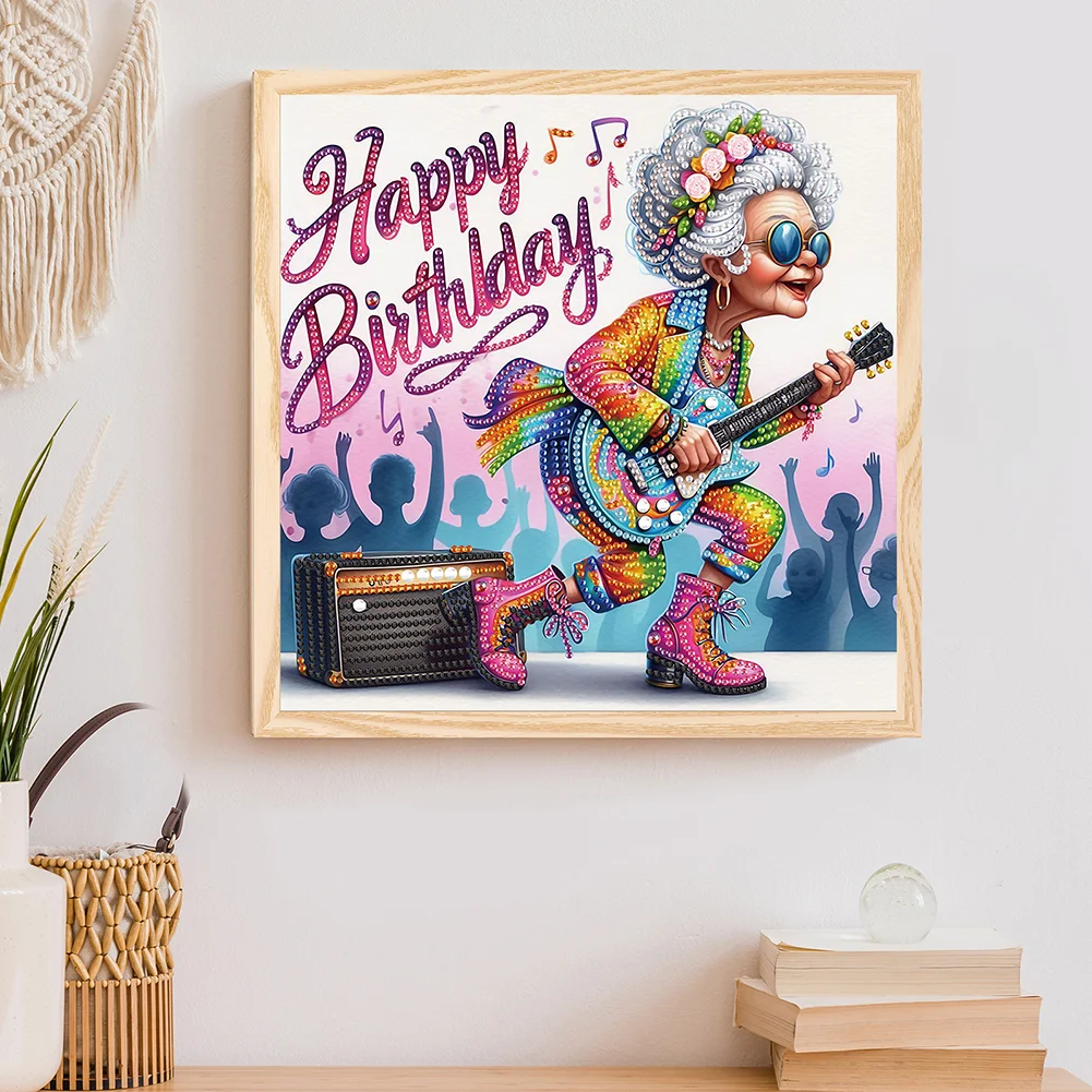 Diamond Painting - Partial Special Shaped Drill - Funny Granny(Canvas|30*30cm)