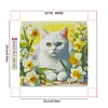 Framed Diamond Painting - Full Round Drill - White Cat (25x25cm)