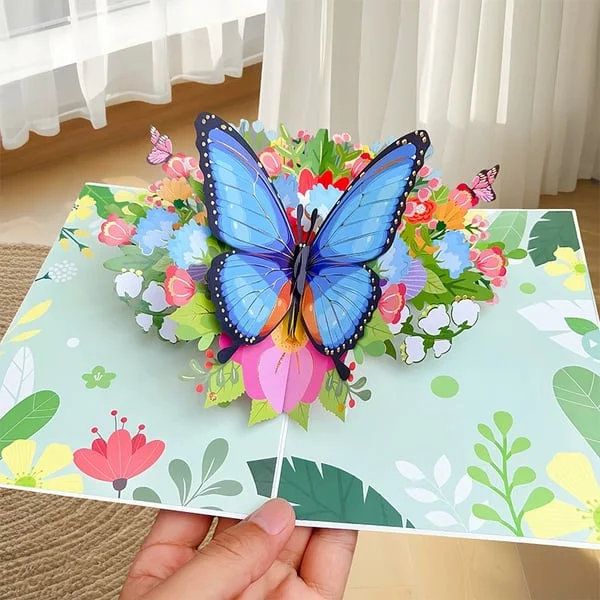 🎁Vibrant 3D Butterfly & Daisy Pop-Up Greeting Card🦋