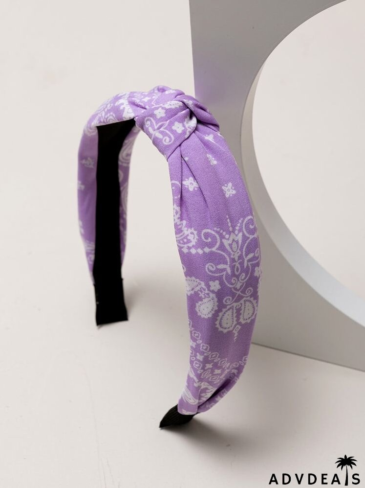 Flower & Paisley Print Knot Hair Hoop