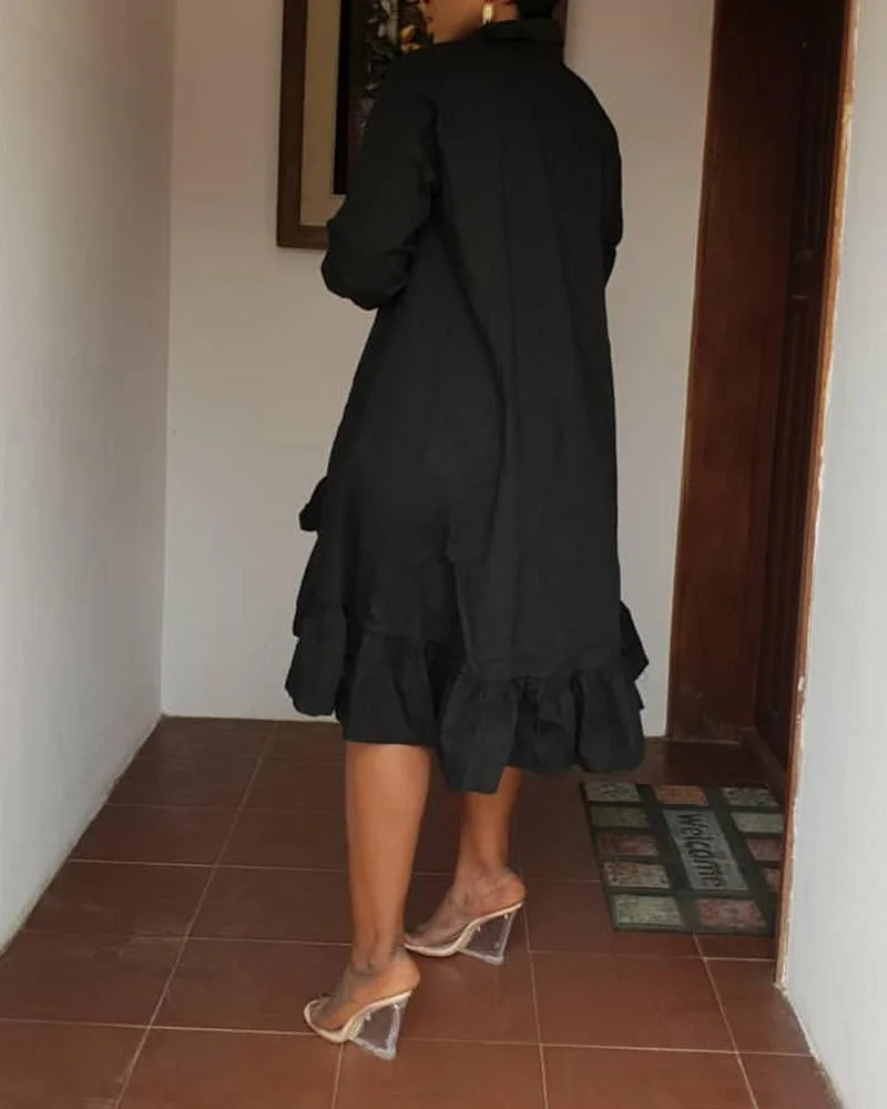 Trendy shirt dress with irregular hem