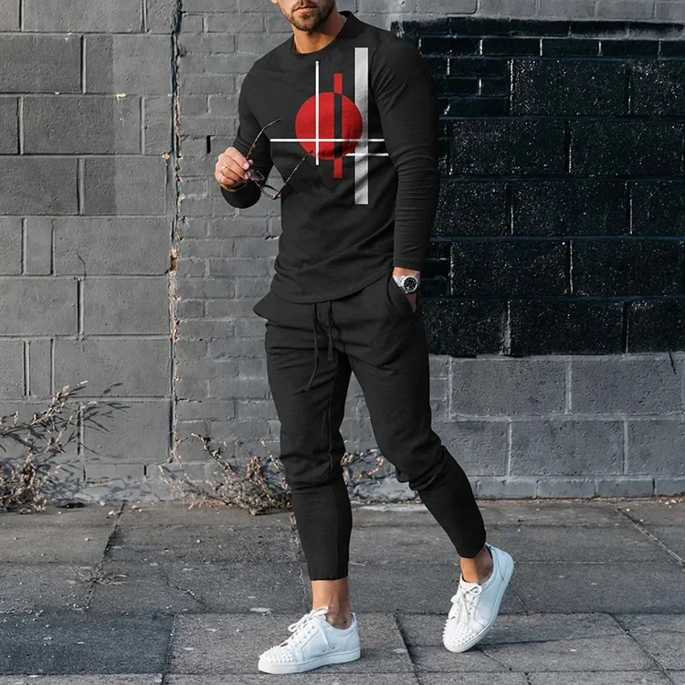 Men's Personalized Top And Pants Two Piece Set
