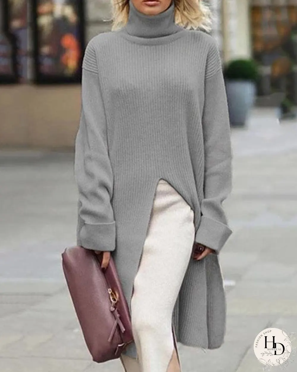 Casual Long Sleeve Turtleneck Sweater