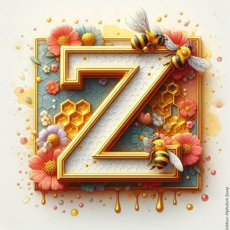 Diamond Painting - Full Round Drill - Bee Alphabet(Canvas|30*30cm)