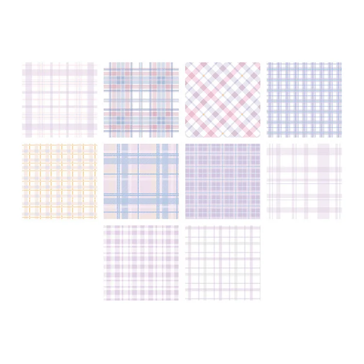 Scrapbooking Paper  - Plaid Note Paper Creative Note Memo Pad Vintage for Home Office (Zhizhi Peach)