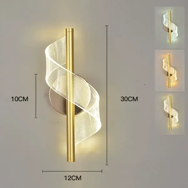 3-Color Modern Led S-Shape Wall Light