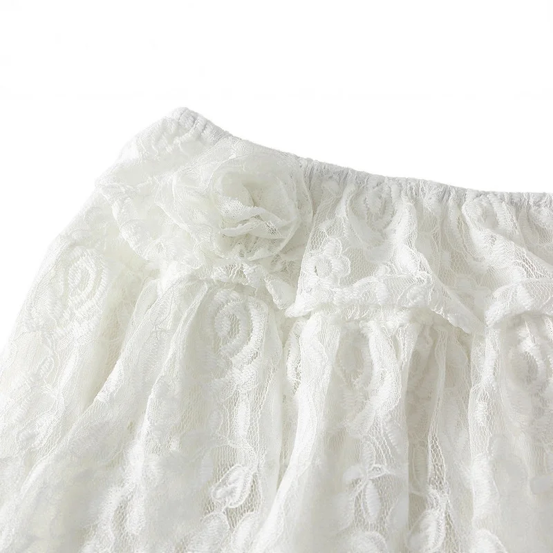 Nigikala Nigikala Lace Dress Woman 2025 Spring Cake Dress Design High Waist Medium Long Skirt 8909