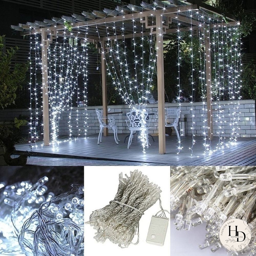 3Mx3M 300 LED Curtain Light Romantic Christmas Wedding Outdoor Decoration Curtain String Light