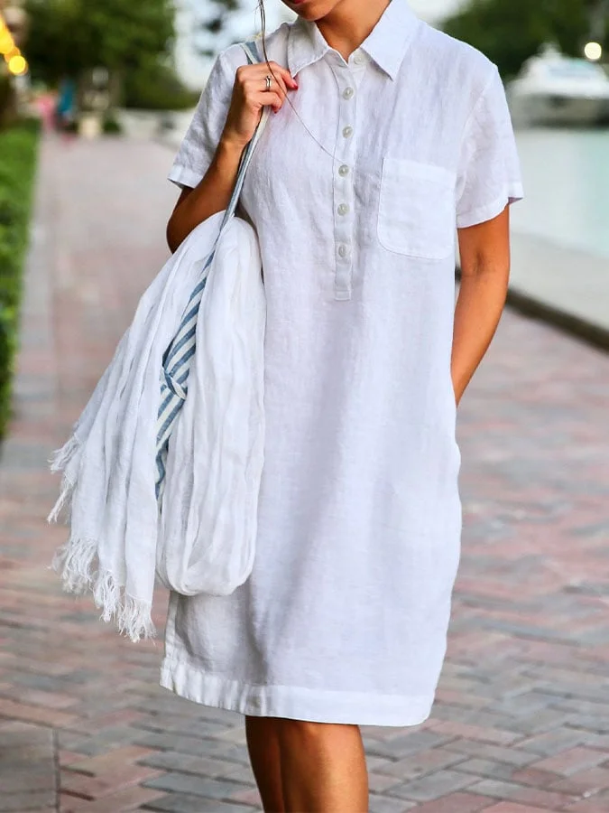 Women's cotton and linen casual dress
