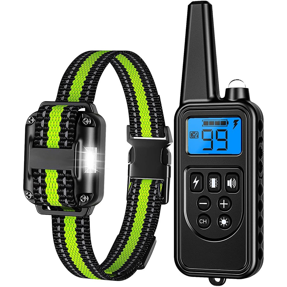 Dog Training Collar with 2600Ft Remote, Electronic Dog Collar with Beep, Vibration, Shock, Light and Keypad Lock Mode, Waterproof Electric Dog Collar