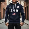 Men's Vintage 250th Anniversary American Flag USA Print Pocket Hoodie by Inlyline