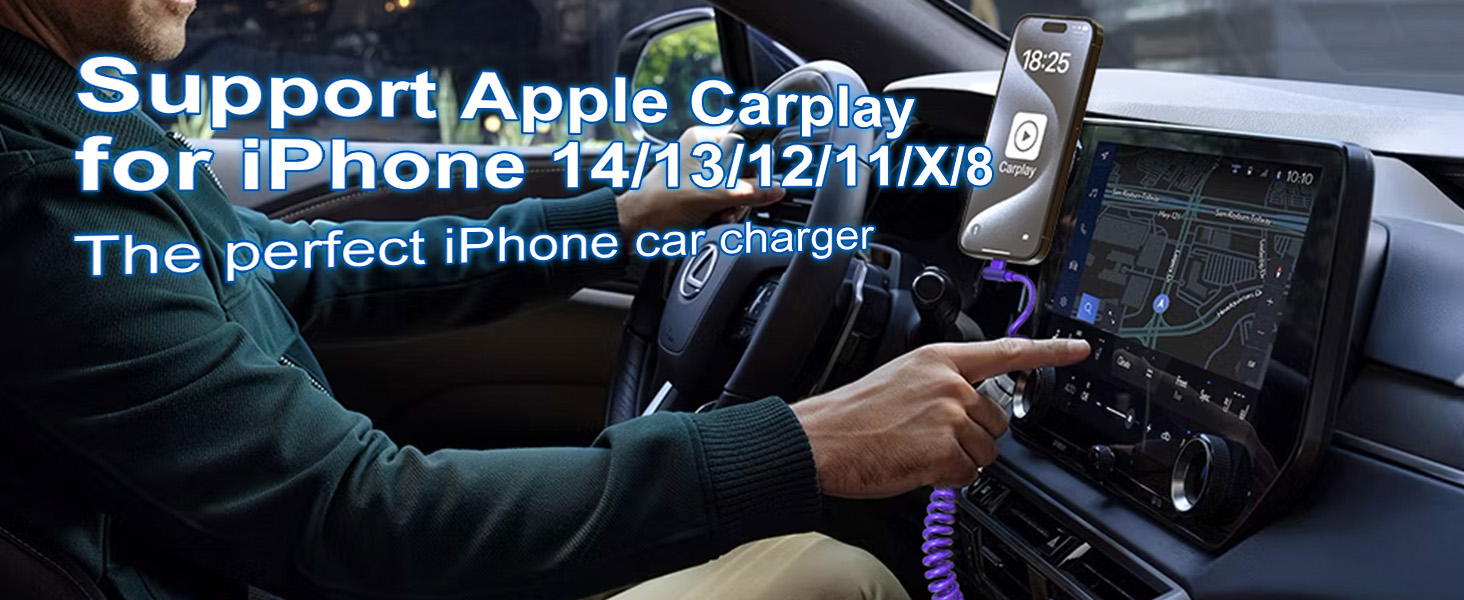 coiled lightning cable for car