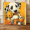 Framed Dalmatian Bear-Paint by Numbers Acrylic Painting 20*20CM With Color Box 3ML(12Colors)
