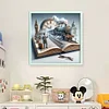 Books And Trains-11CT Stamped Cross Stitch 50*50cm/19.69*19.69in