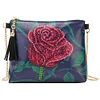 Diy Rose Special Shaped Diamond Painting Women Leather Chain Crossbody Bags