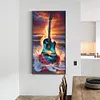 (Grande Taille) Guitare bord de mer-peinture diamant rond-40*70cm