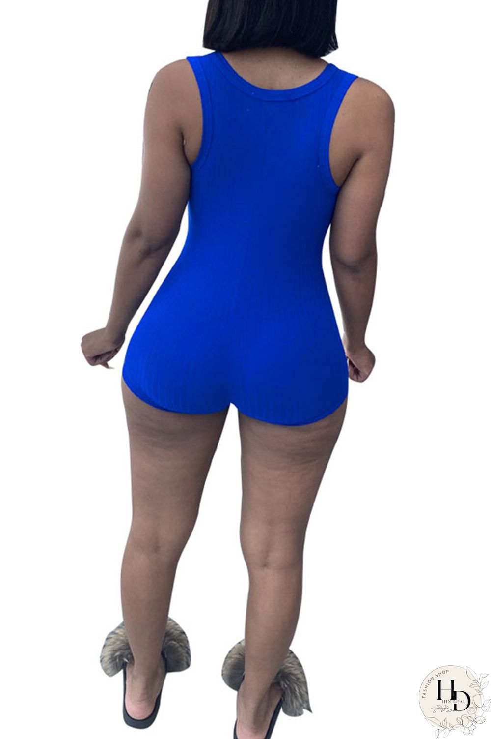 Black Fashion Sexy Solid Polyester Sleeveless V Neck Jumpsuits