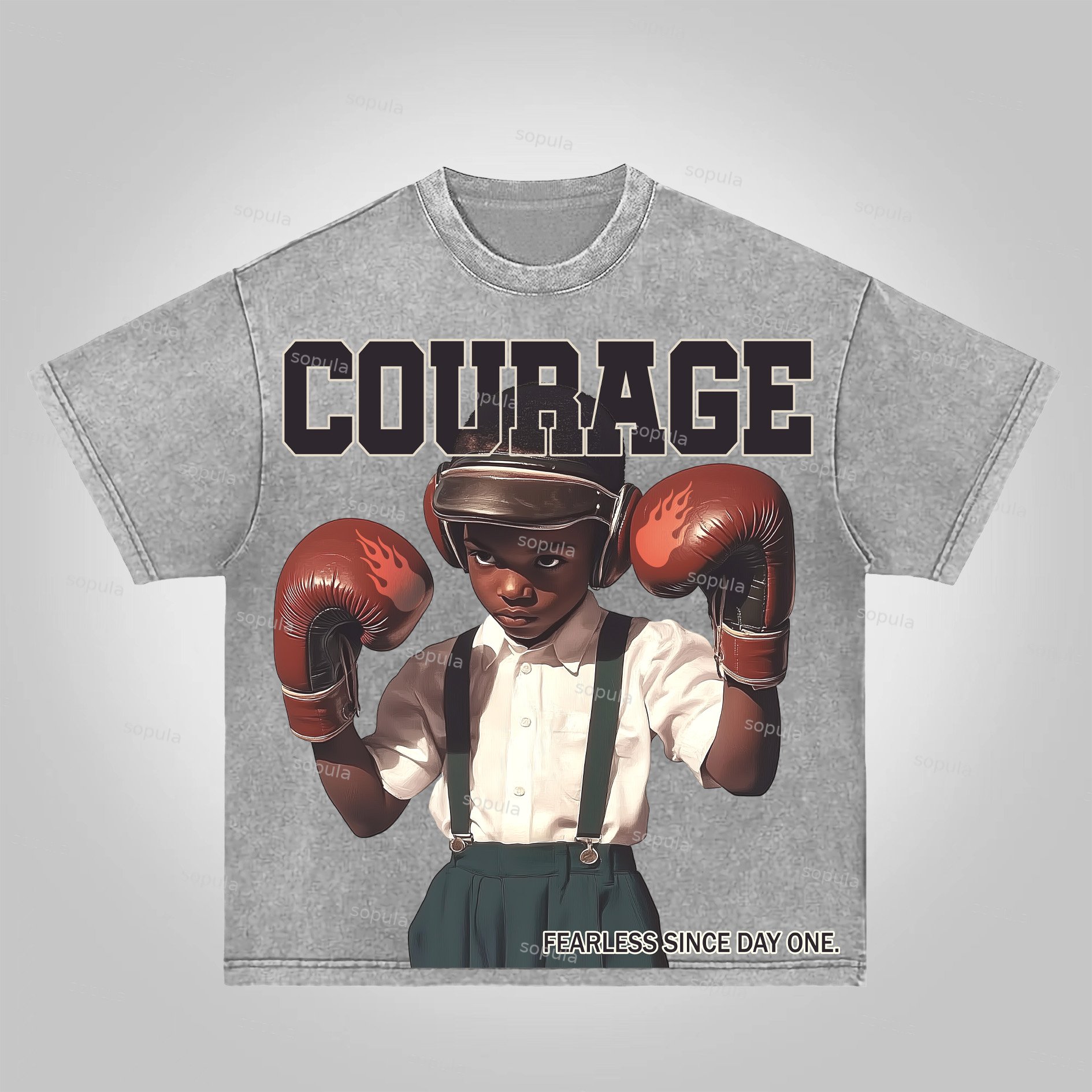 Sopula Born In The Streets, Made In The Ring Acid Washed T-Shirt