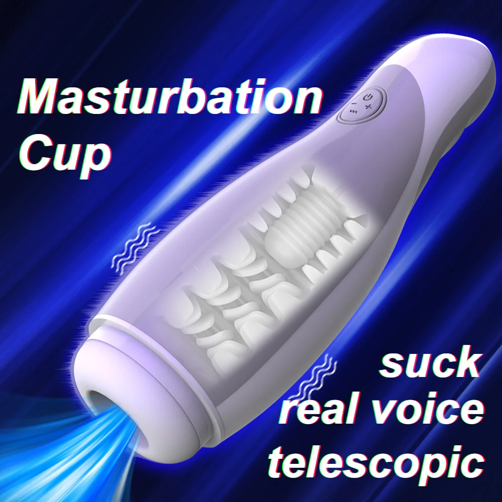 3 In 1 Sucking Automatic Masturbation Cup Blowjob Realistic Vagina Vibrator - Rose Toy