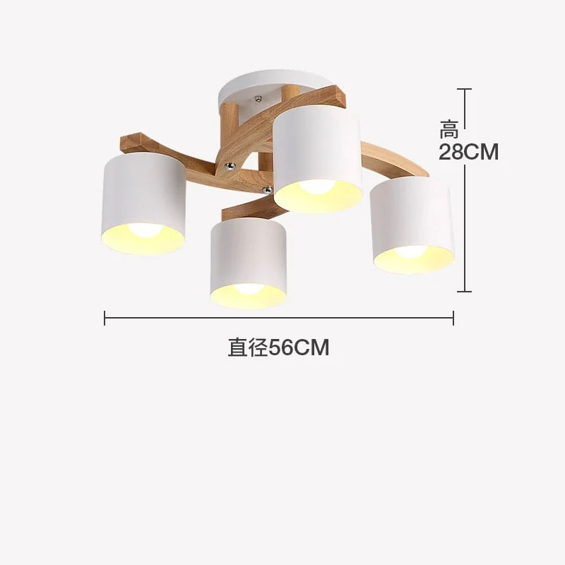 Nordic Wood Ceiling Lights Lighting Modern Iron Ceiling Lamp Living Room Bedroom Decor Kitchen Hanging Lamp Home Light Fixtures