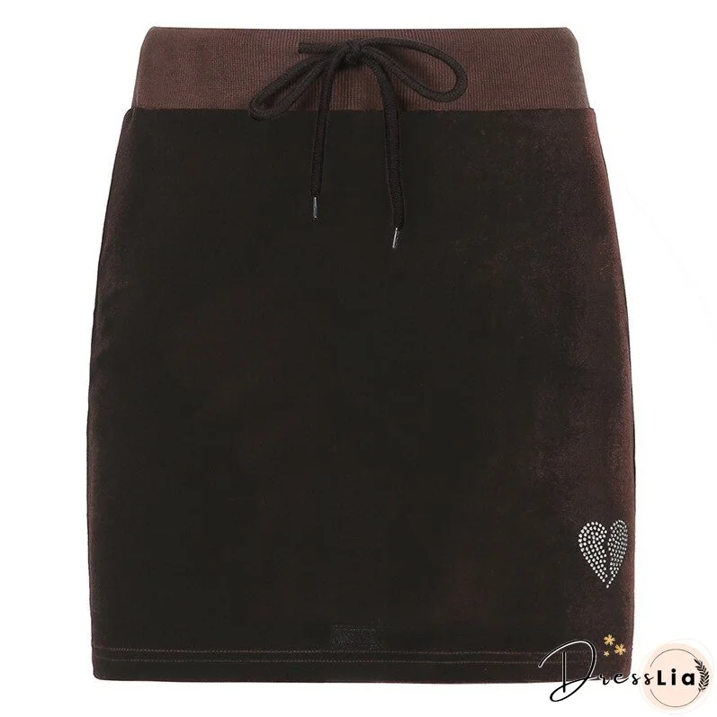 Christmas Gift Kefira Autumn Winter Sweet Velvet Diamond Heart Hoodies Women Hooded Jackets Zip Up Long Sleeve Cropped Top Sweatshirts