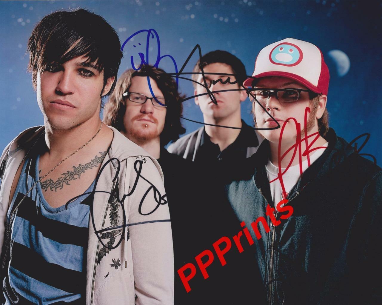 FALL OUT BOY Band Stump,Wentz,Hurley,Trohman SIGNED 10X8 REPRO Photo Poster painting PRINT