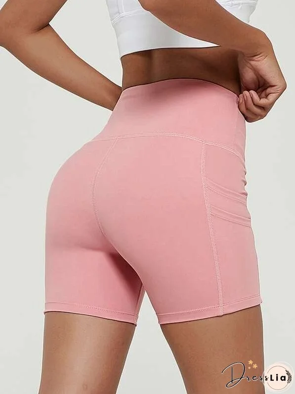 Wide Waistband Sports Biker Shorts